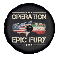 Operation Epic Fury USA Israel Spare Tire Cover Patriotic Military Peace Through Strength
