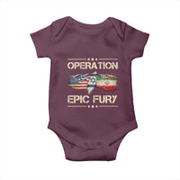 Operation Epic Fury USA Israel Baby Onesie Patriotic Military Peace Through Strength