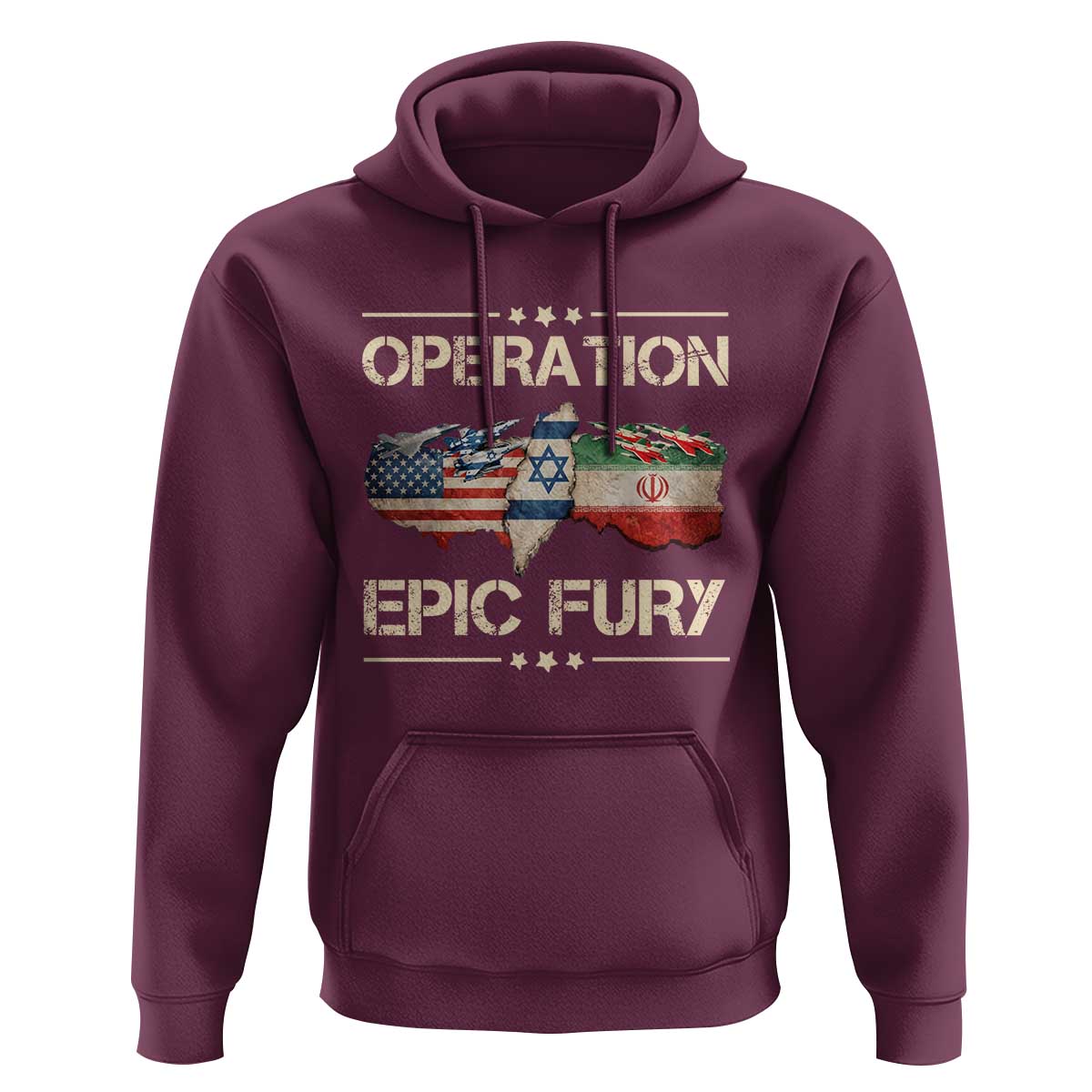 Operation Epic Fury USA Israel Hoodie Patriotic Military Peace Through Strength