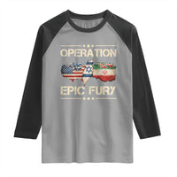 Operation Epic Fury USA Israel Raglan Shirt Patriotic Military Peace Through Strength