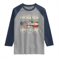 Operation Epic Fury USA Israel Raglan Shirt Patriotic Military Peace Through Strength