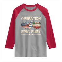 Operation Epic Fury USA Israel Raglan Shirt Patriotic Military Peace Through Strength