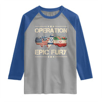 Operation Epic Fury USA Israel Raglan Shirt Patriotic Military Peace Through Strength
