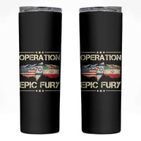 Operation Epic Fury USA Israel Skinny Tumbler Patriotic Military Peace Through Strength