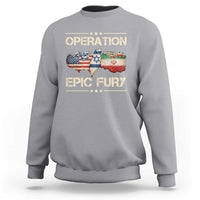 Operation Epic Fury USA Israel Sweatshirt Patriotic Military Peace Through Strength