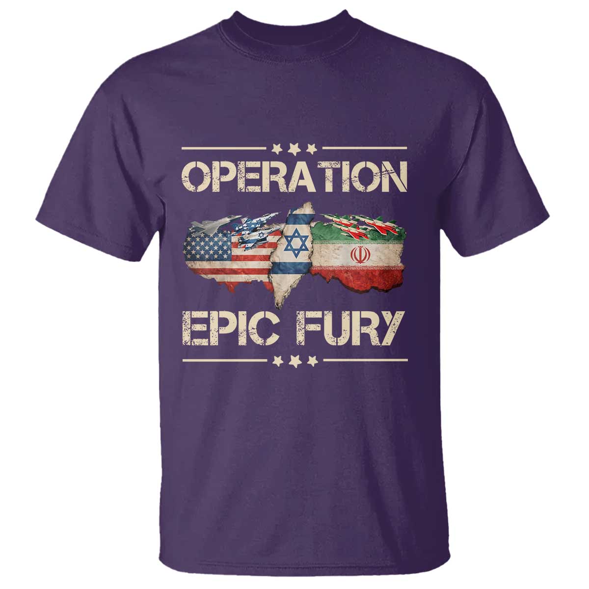 Operation Epic Fury USA Israel T Shirt Patriotic Military Peace Through Strength