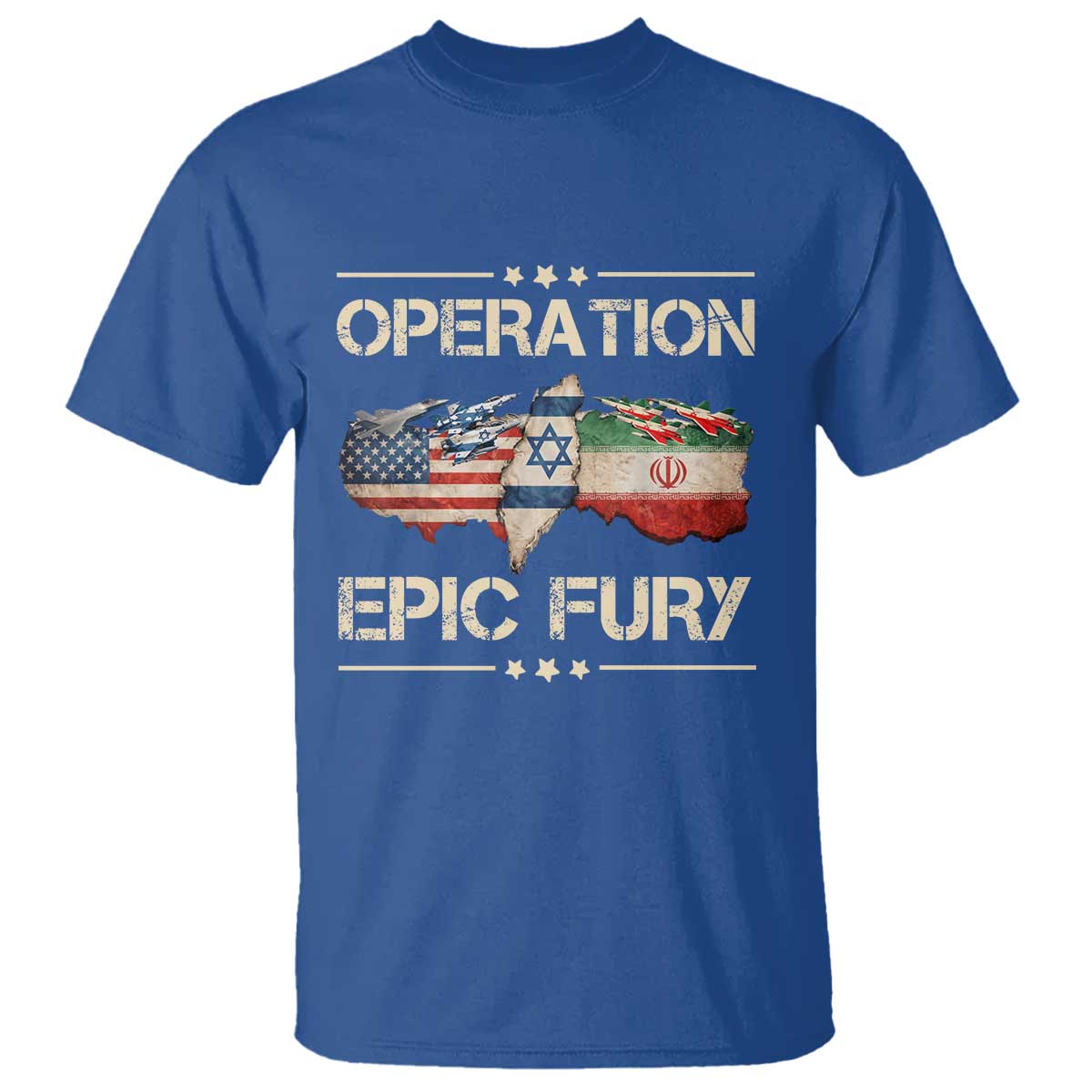 Operation Epic Fury USA Israel T Shirt Patriotic Military Peace Through Strength