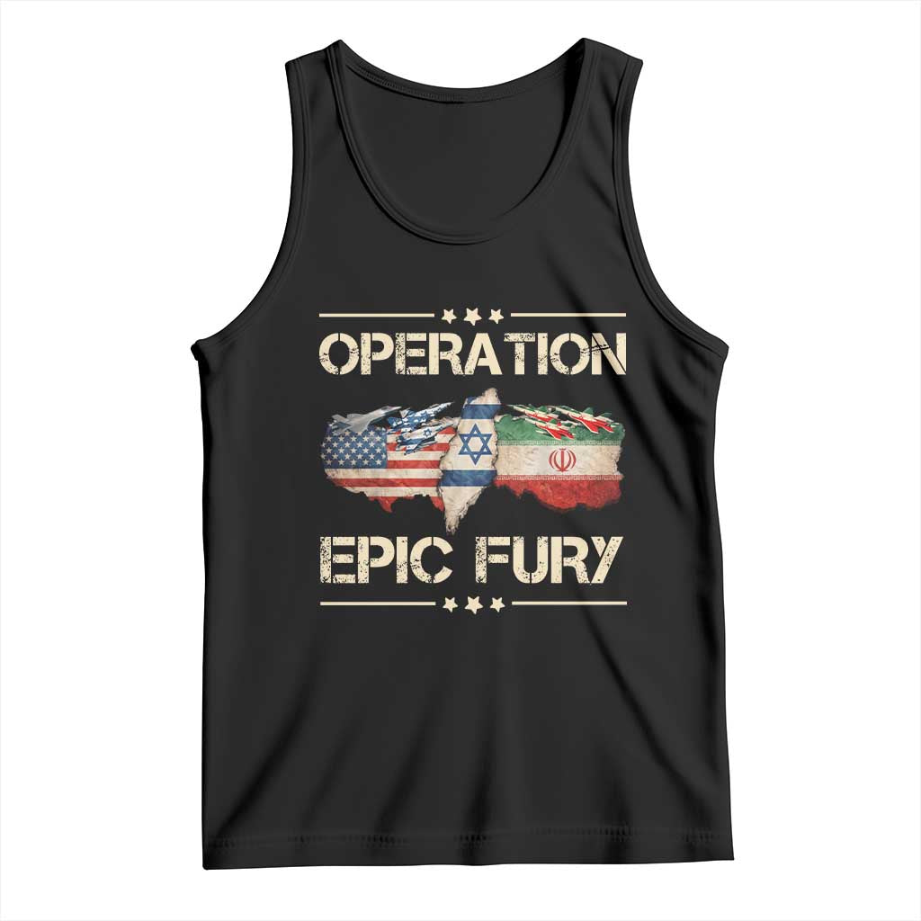 Operation Epic Fury USA Israel Tank Top Patriotic Military Peace Through Strength