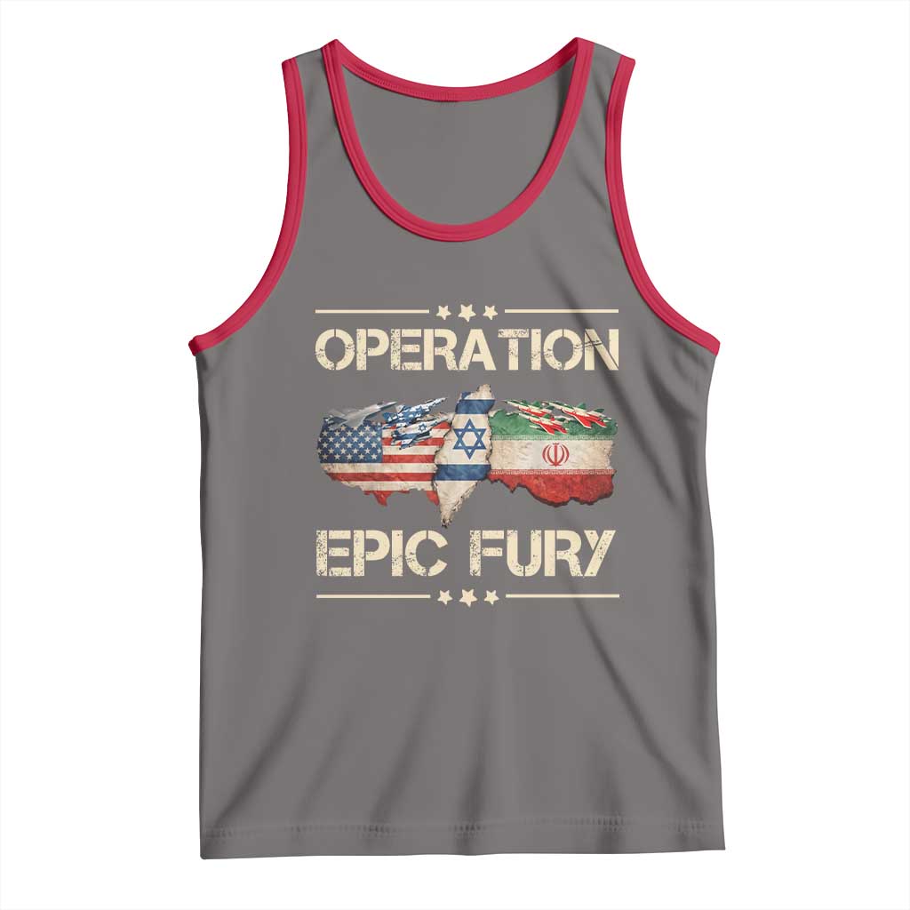 Operation Epic Fury USA Israel Tank Top Patriotic Military Peace Through Strength