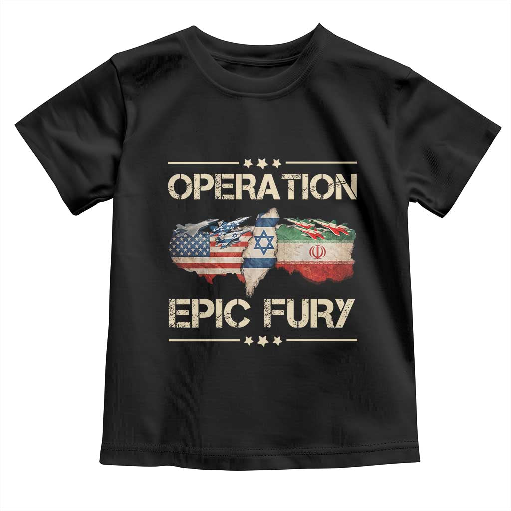 Operation Epic Fury USA Israel Toddler T Shirt Patriotic Military Peace Through Strength