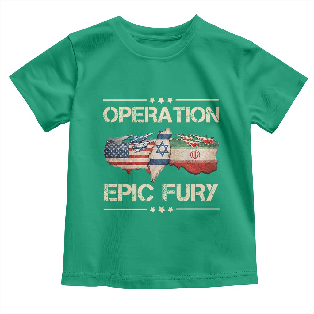 Operation Epic Fury USA Israel Toddler T Shirt Patriotic Military Peace Through Strength