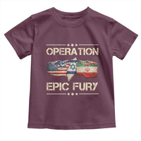 Operation Epic Fury USA Israel Toddler T Shirt Patriotic Military Peace Through Strength