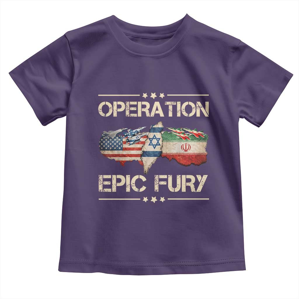 Operation Epic Fury USA Israel Toddler T Shirt Patriotic Military Peace Through Strength