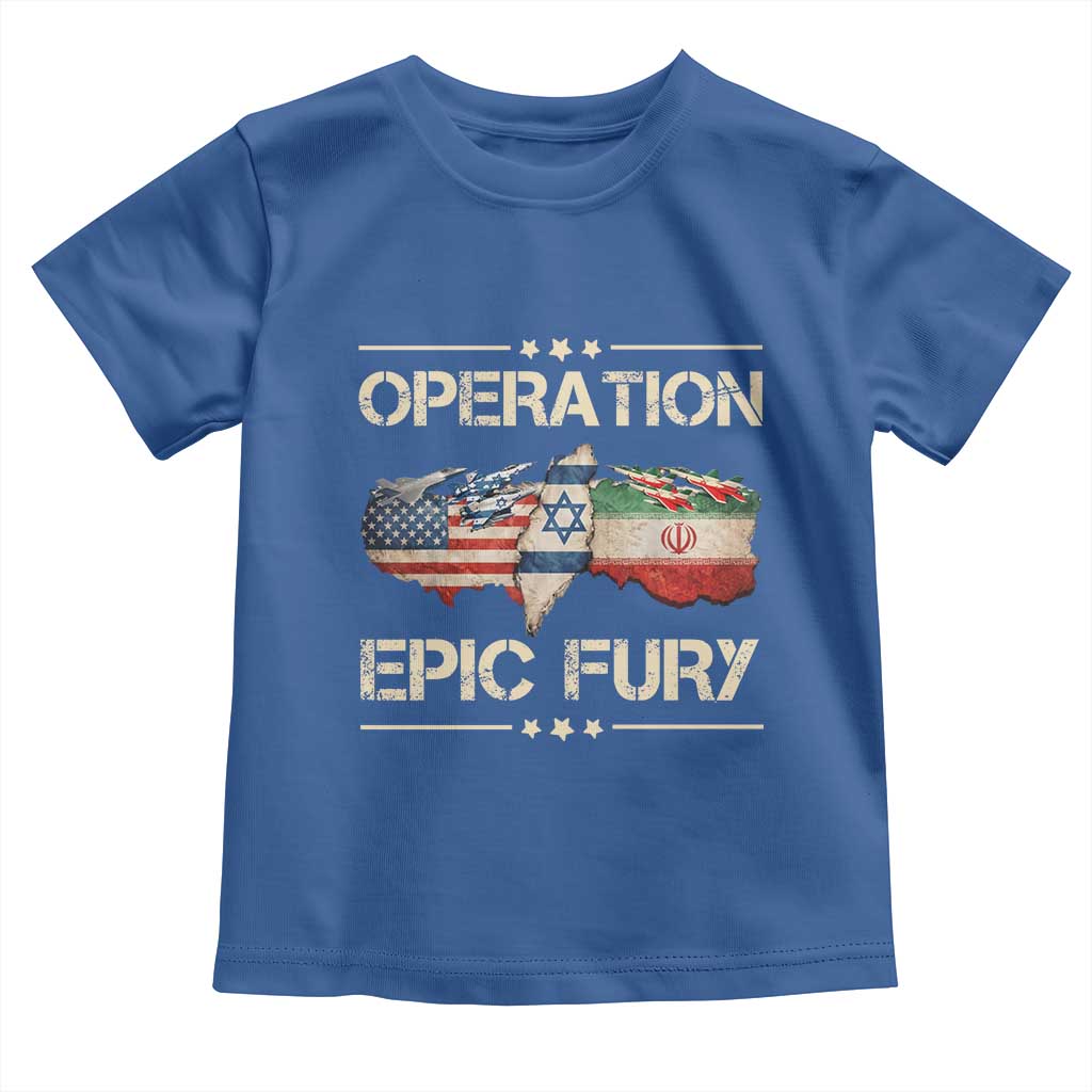 Operation Epic Fury USA Israel Toddler T Shirt Patriotic Military Peace Through Strength