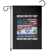 Operation Epic Fury Lions Roar Garden Flag USA Israel Flag Freedom Defense