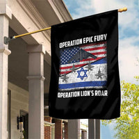 Operation Epic Fury Lions Roar Garden Flag USA Israel Flag Freedom Defense