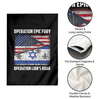 Operation Epic Fury Lions Roar Garden Flag USA Israel Flag Freedom Defense