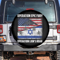 Operation Epic Fury Lions Roar Spare Tire Cover USA Israel Flag Freedom Defense