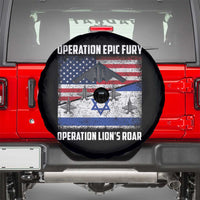 Operation Epic Fury Lions Roar Spare Tire Cover USA Israel Flag Freedom Defense