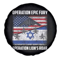 Operation Epic Fury Lions Roar Spare Tire Cover USA Israel Flag Freedom Defense