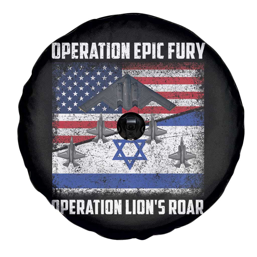 Operation Epic Fury Lions Roar Spare Tire Cover USA Israel Flag Freedom Defense