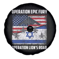 Operation Epic Fury Lions Roar Spare Tire Cover USA Israel Flag Freedom Defense