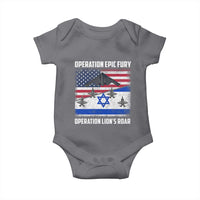 Operation Epic Fury Lions Roar Baby Onesie USA Israel Flag Freedom Defense