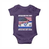 Operation Epic Fury Lions Roar Baby Onesie USA Israel Flag Freedom Defense