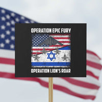 Operation Epic Fury Lions Roar Protest Sign USA Israel Flag Freedom Defense