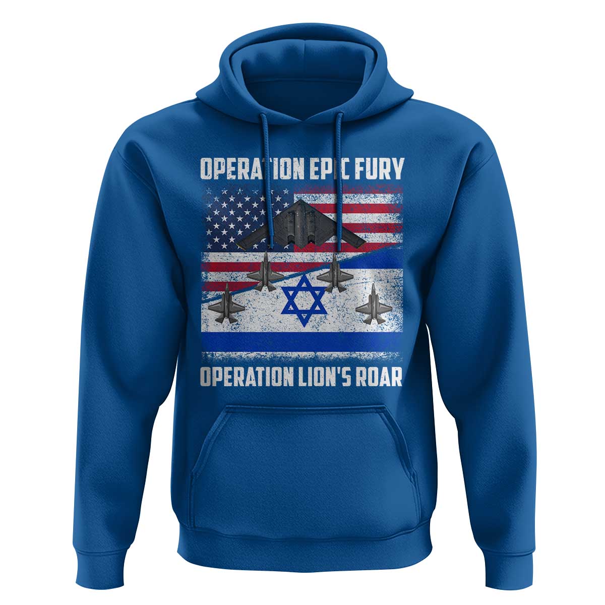 Operation Epic Fury Lions Roar Hoodie USA Israel Flag Freedom Defense