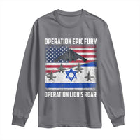 Operation Epic Fury Lions Roar Long Sleeve Shirt USA Israel Flag Freedom Defense
