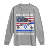 Operation Epic Fury Lions Roar Long Sleeve Shirt USA Israel Flag Freedom Defense