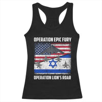 Operation Epic Fury Lions Roar Racerback Tank Top USA Israel Flag Freedom Defense