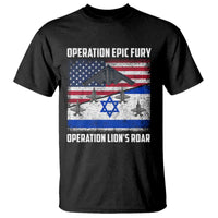 Operation Epic Fury Lions Roar T Shirt USA Israel Flag Freedom Defense