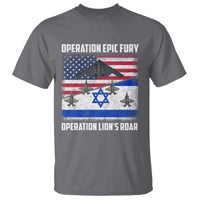 Operation Epic Fury Lions Roar T Shirt USA Israel Flag Freedom Defense