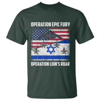 Operation Epic Fury Lions Roar T Shirt USA Israel Flag Freedom Defense