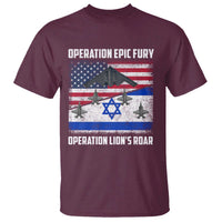 Operation Epic Fury Lions Roar T Shirt USA Israel Flag Freedom Defense