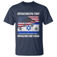 Operation Epic Fury Lions Roar T Shirt USA Israel Flag Freedom Defense
