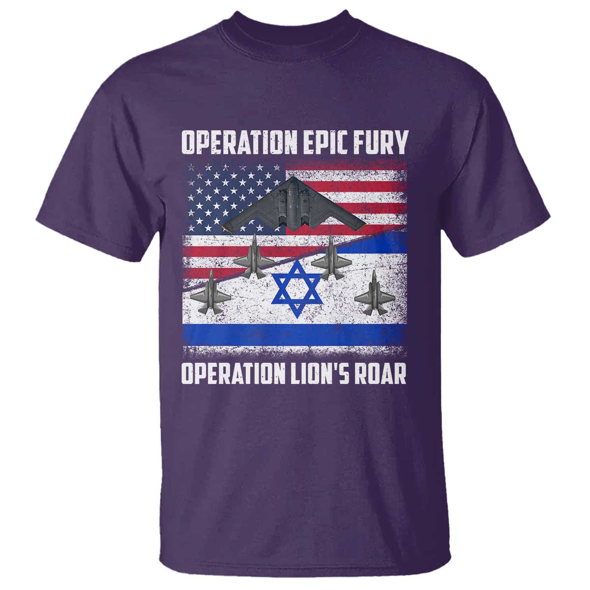 Operation Epic Fury Lions Roar T Shirt USA Israel Flag Freedom Defense