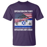 Operation Epic Fury Lions Roar T Shirt USA Israel Flag Freedom Defense