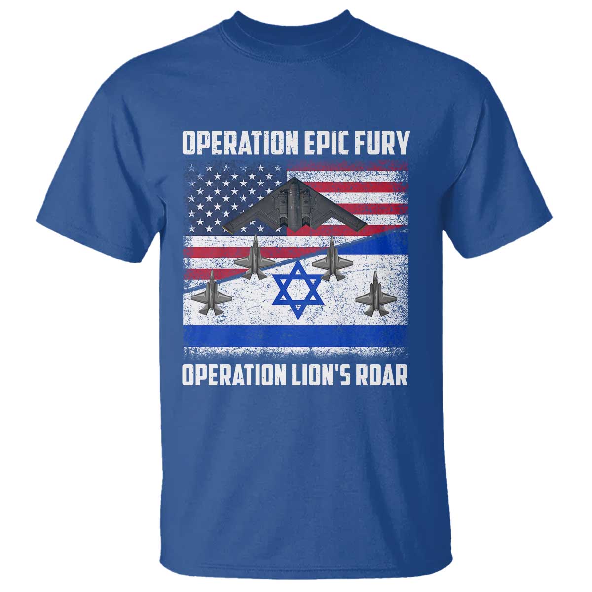 Operation Epic Fury Lions Roar T Shirt USA Israel Flag Freedom Defense
