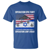 Operation Epic Fury Lions Roar T Shirt USA Israel Flag Freedom Defense