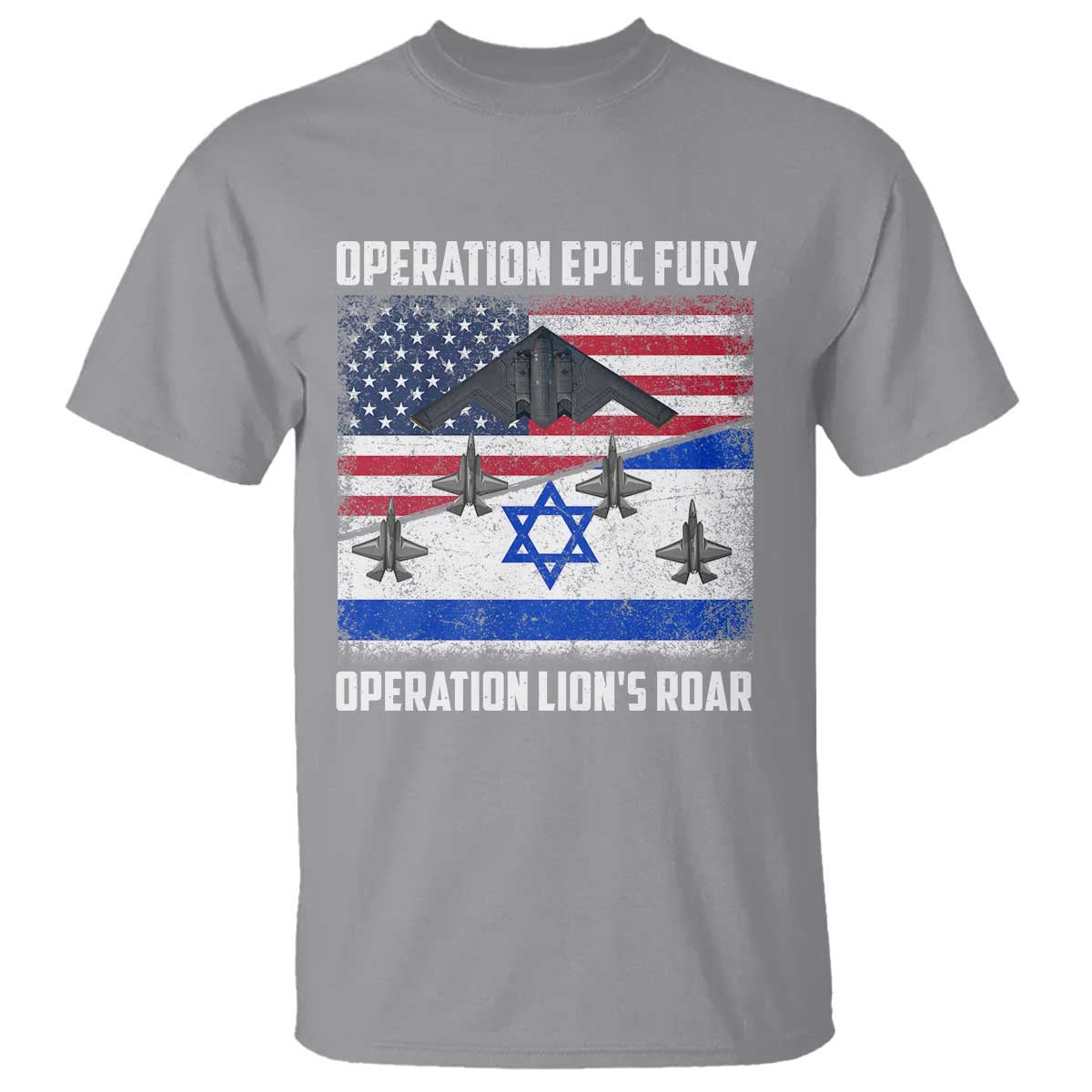 Operation Epic Fury Lions Roar T Shirt USA Israel Flag Freedom Defense
