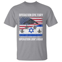 Operation Epic Fury Lions Roar T Shirt USA Israel Flag Freedom Defense
