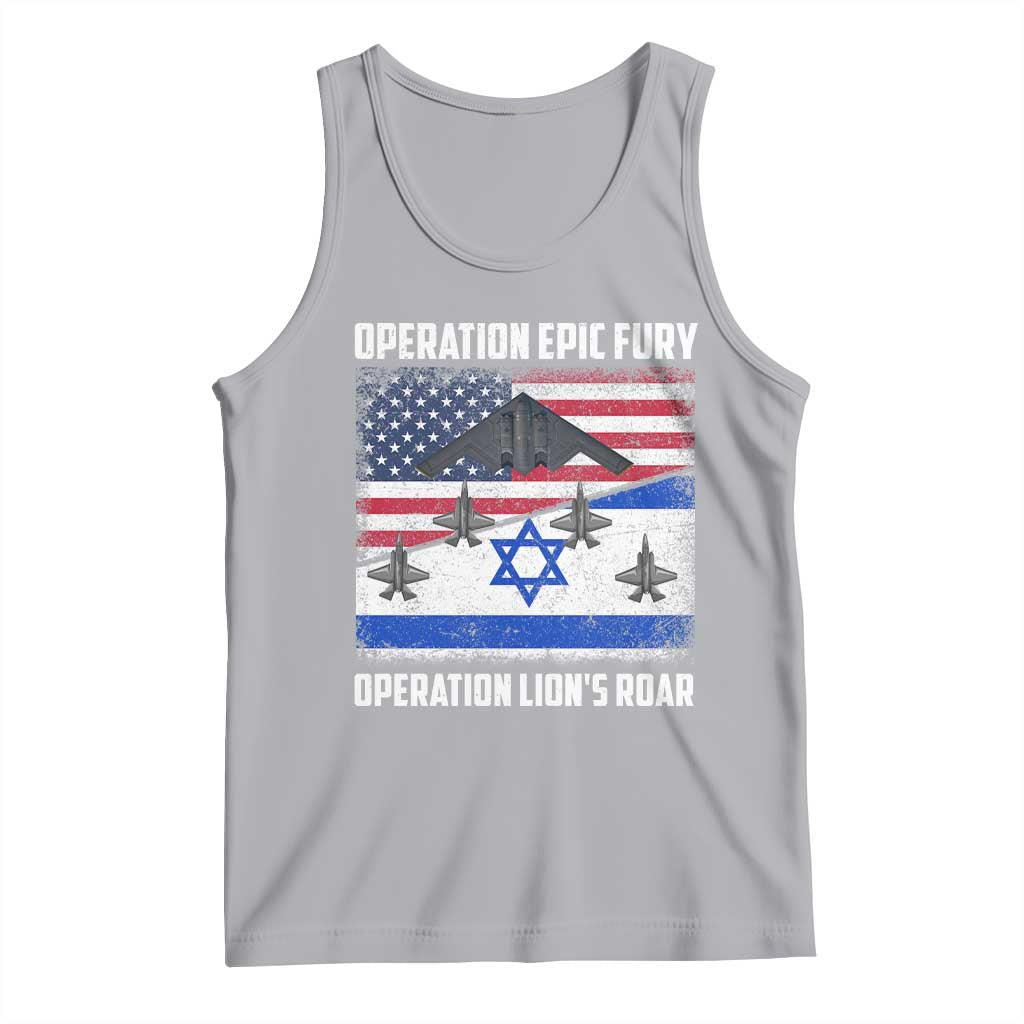 Operation Epic Fury Lions Roar Tank Top USA Israel Flag Freedom Defense