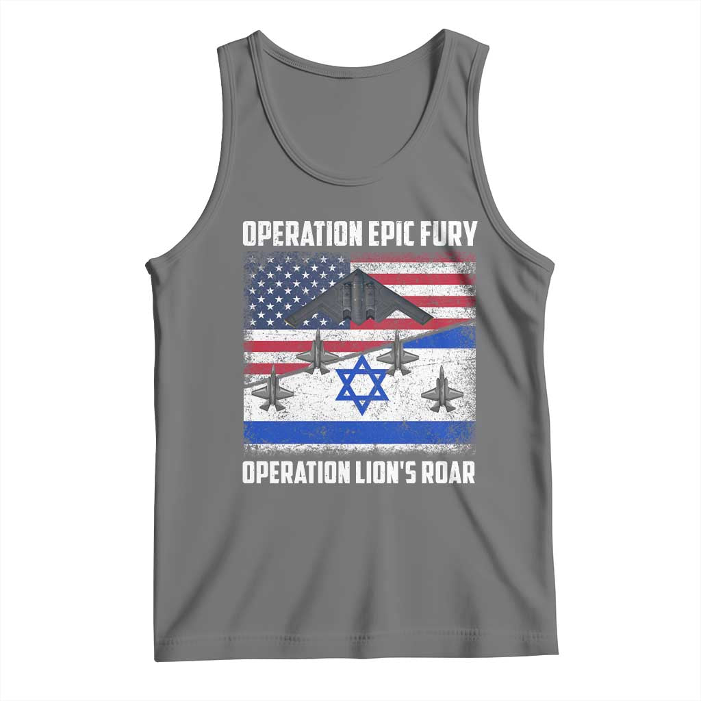Operation Epic Fury Lions Roar Tank Top USA Israel Flag Freedom Defense