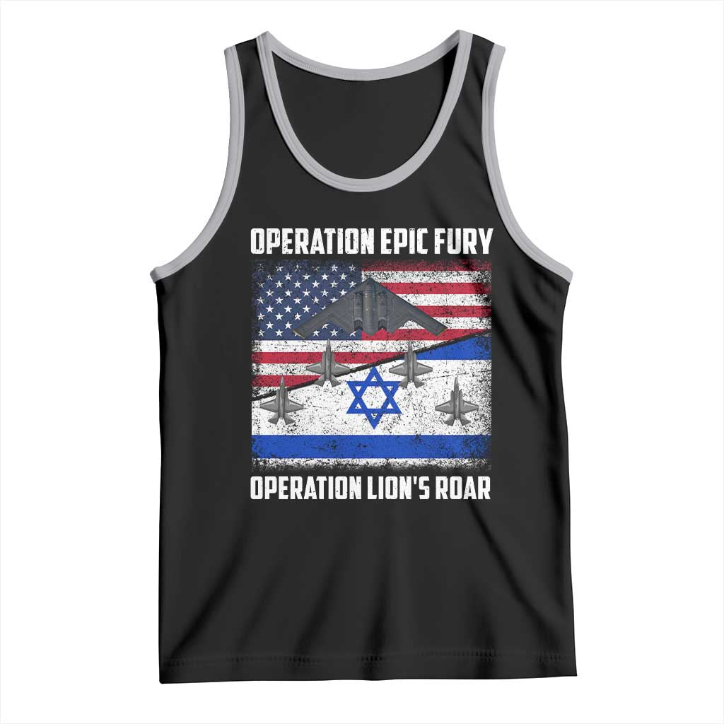 Operation Epic Fury Lions Roar Tank Top USA Israel Flag Freedom Defense