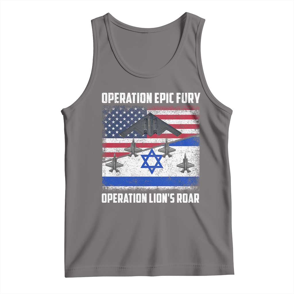 Operation Epic Fury Lions Roar Tank Top USA Israel Flag Freedom Defense