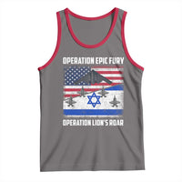 Operation Epic Fury Lions Roar Tank Top USA Israel Flag Freedom Defense