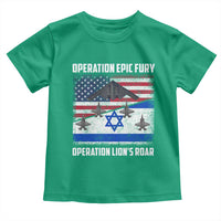 Operation Epic Fury Lions Roar Toddler T Shirt USA Israel Flag Freedom Defense